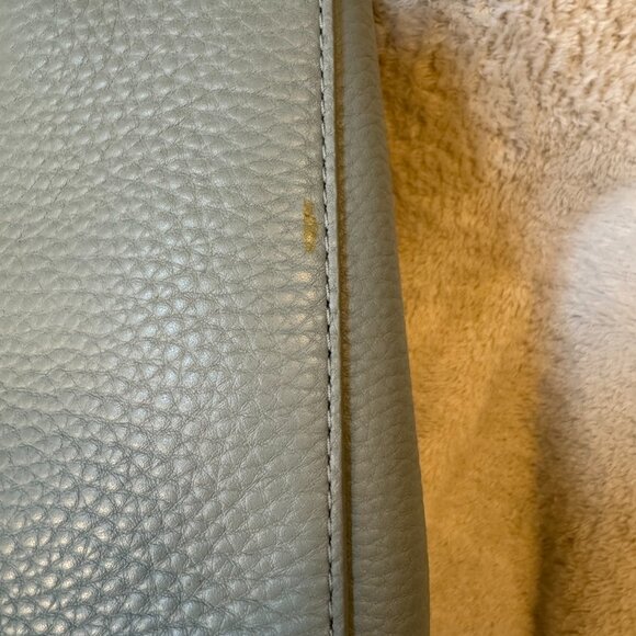 RARE! - Dagne Dover - Leather Work Bag / Crossbody - Grey/Sage Green - Picture 6 of 11